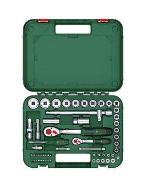 Bosch Groen 1/4" + 1/2" Ratchet set 56-piece (1/4" ratel, 1/2" ratel, 29x dop, 7x verlengstuk of adapters, 18x bit) - 1600A02Z9G