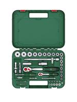 Bosch Groen 1/4" + 1/2" Ratchet set 56-piece (1/4" ratel, 1/2" ratel, 29x dop, 7x verlengstuk of adapters, 18x bit) - 1600A02Z9G