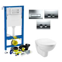 Geberit UP100 Toiletset Compleet Start | Inbouwreservoir | Wandcloset met drukplaat