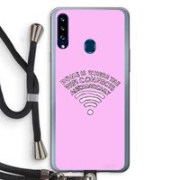 Home Is Where The Wifi Is: Samsung Galaxy A20s Transparant Hoesje met koord