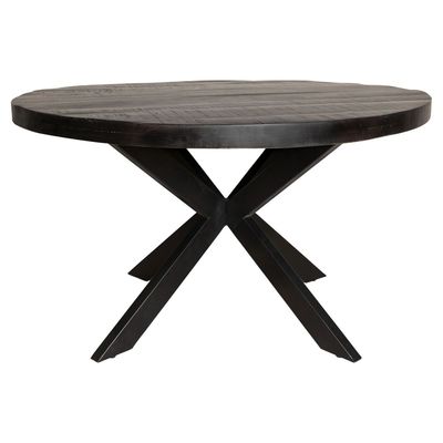 Eetkamertafel Milan - eettafel rond 140 cm - zwarte eettafel