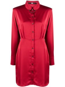 Karl Lagerfeld robe-chemise en satin à breloque Karl - Rouge