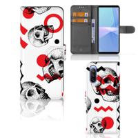 Telefoonhoesje met Naam Sony Xperia 10 III Skull Red Telefoonhoesje met Naam Sony Xperia 10 III Skull Red