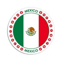 10x Mexico sticker rond 14,8 cm landen decoratie - thumbnail