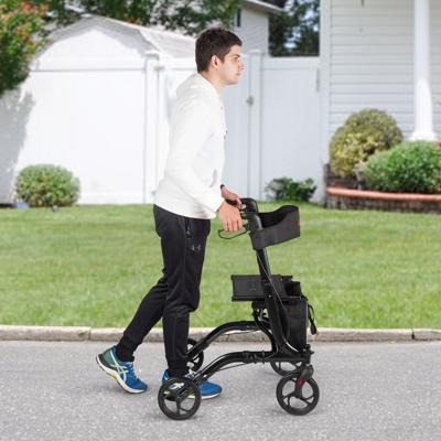 rollator aluminium reisrollator opvouwbare lichtgewicht rollator in hoogte verstelbaar zwart