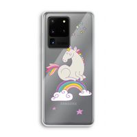 Regenboog eenhoorn: Samsung Galaxy S20 Ultra Transparant Hoesje