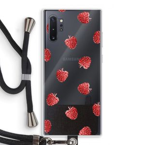 Framboosjes: Samsung Galaxy Note 10 Plus Transparant Hoesje met koord