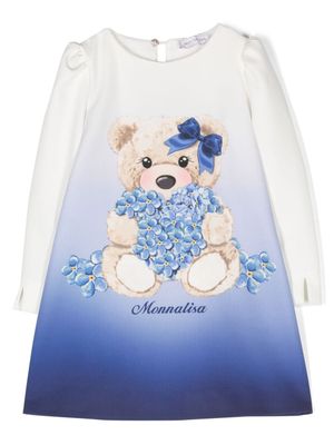 Monnalisa robe en coton à imprimé - Bleu