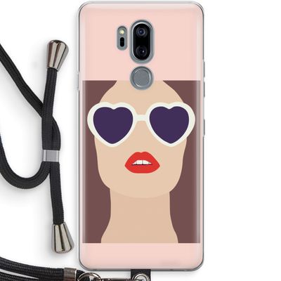 Red lips: LG G7 Thinq Transparant Hoesje met koord
