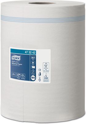 Tork Reflex Wiping poetspapier, centerfeed, 1-laags, systeem M4, pak van 6 rollen