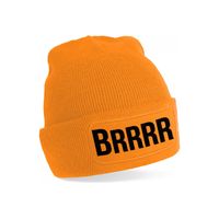 Brrrr muts - unisex - one size - oranje - apres-ski muts