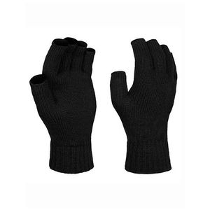 Vingerloze gebreide handschoenen zwart voor volwassenen   -