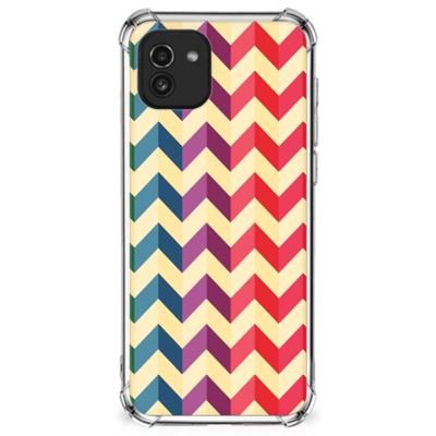Samsung Galaxy A03 Doorzichtige Silicone Hoesje Zigzag Multi Color Samsung Galaxy A03 Doorzichtige Silicone Hoesje Zigzag Multi Color