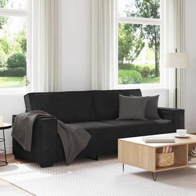 Driezitsbank 180 cm fluweel zwart