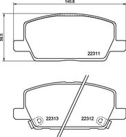 Remblokkenset, schijfrem BREMBO, u.a. für Opel, Vauxhall