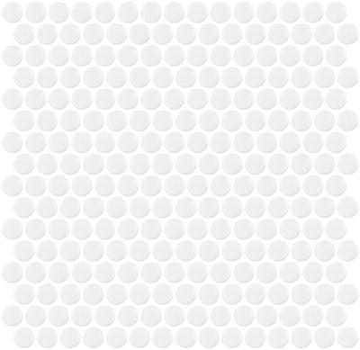Mozaïek tegels Penny Wit Glans 31,5x29,1 - Rond Wand en vloer Geglazuurde porseleinen steengoed