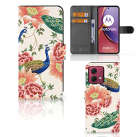 Telefoonhoesje met Pasjes voor Motorola Moto G84 Pink Peacock
