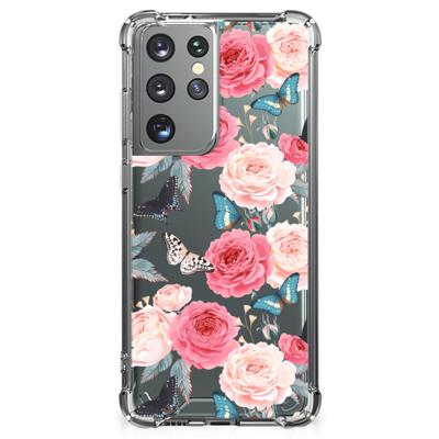 Samsung Galaxy S21 Ultra Case Butterfly Roses Samsung Galaxy S21 Ultra Case Butterfly Roses
