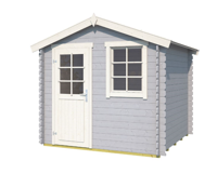 Blokhut Wels 230x230 Platinum Grey-Wit - Outdoor life