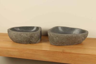 Aufsatzwaschbecken aus Flussstein Satz RM070307AB, 45x33x15 cm