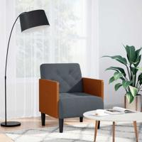 Fauteuil met armleuningen 55 cm fluweel donkergrijs