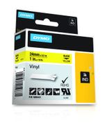 Labeltape DYMO IND RHINO 1805431 Vinyl Tapekleur: Geel Tekstkleur:Zwart 24 mm 5.5 m - thumbnail