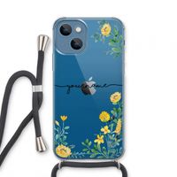 Gele bloemen: iPhone 13 mini Transparant Hoesje met koord