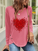 Casual Buttoned Heart T-Shirt - thumbnail