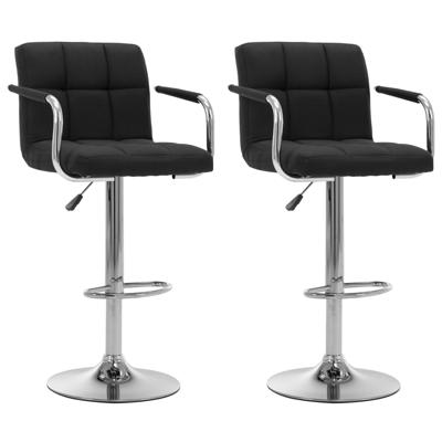 Barstoelen 2 st stof zwart