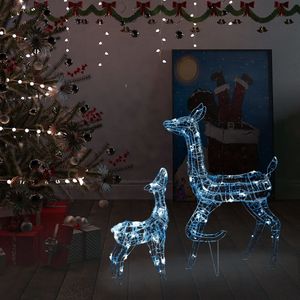 VidaXL Kerstversiering rendierfamilie 160 led&apos;s koudwit acryl