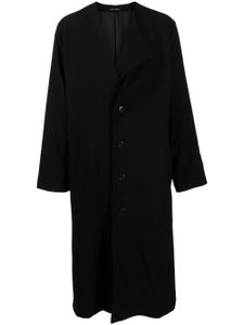 Yohji Yamamoto manteau en laine à simple boutonnage - Noir