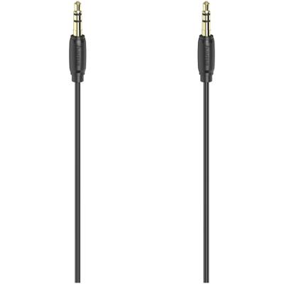 Hama Audiokabel, 3,5mm jack - 3,5mm jack, stereo, verguld, ultradun, 1,5 m Mini jack kabel Zwart