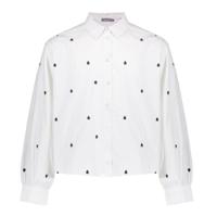 Geisha winter blouse meisjes - wit/zwart - harten