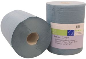 Euro poetspapier werkplaatsrol 26cm x 190m zwaar 2 laags papier (2 rollen)