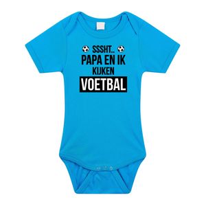 Sssht kijken voetbal verkleed/cadeau baby rompertje blauw jongens EK / WK supporter