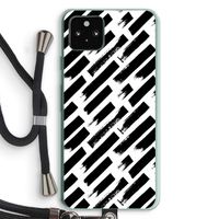 Zwarte vegen: Pixel 5a 5G Transparant Hoesje met koord