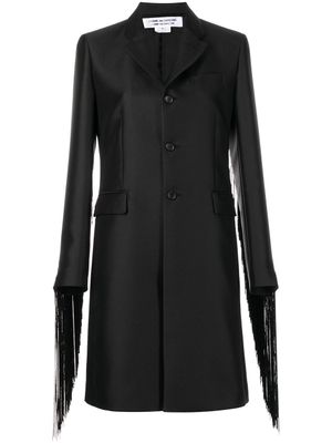 Comme Des Garçons Comme Des Garçons manteau boutonné à manches frangées - Noir