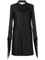 Comme Des Garçons Comme Des Garçons manteau boutonné à manches frangées - Noir
