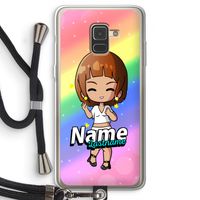 Chibi Maker vrouw: Samsung Galaxy A8 (2018) Transparant Hoesje met koord