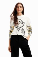 Korte trui met borduursel van Mickey Mouse - thumbnail