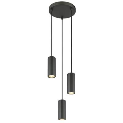 Globo Grijze hanglampJames 3-lichts rond - 57918-3H