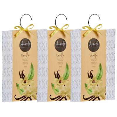 Acorde Geurzakjes Vanille - 3x - met ophanghaak - 55 gr - geurkaartjes / luchtverfrisser Acorde Geurzakjes Vanille - 3x - met ophanghaak - 55 gr - geurkaartjes / luchtverfrisser