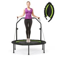 Opvouwbare Trampoline van 101 cm met 2 Weerstandsbanden Minitrampoline met in Hoogte Verstelbare Handgreep Draagvermogen 150 kg