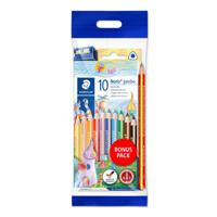 Staedtler Kleurpotlood Noris® jumbo 128 Ergonomisch, Driehoek 61 SET8 Geel, Huidkleuren, Oranje, Rood, Violet, Blauw, Lichtblauw, Groen, Bruin, Zwart 10 stuk(s) - thumbnail