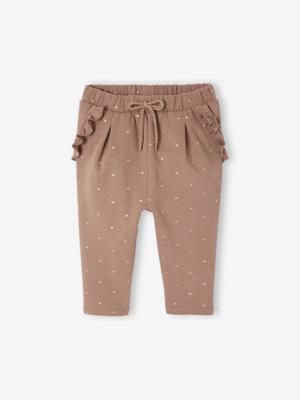 Fleece-pantalon voor meisjesbaby roest