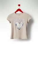 Strak T-shirt hart - BLUE - S