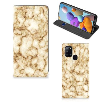 Samsung Galaxy A21s | Standcase | Marmer Goud