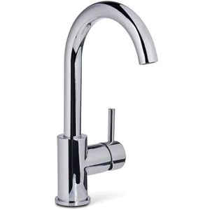 Wastafelkraan Blue Label Brondby XL | Opbouw | Draaibare uitloop | Mengkraan | Hoog model | 1-hendel | Rond | Chroom
