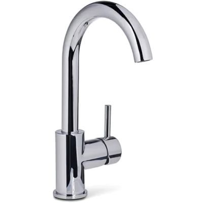 Wastafelkraan Blue Label Brondby XL | Opbouw | Draaibare uitloop | Mengkraan | Hoog model | 1-hendel | Rond | Chroom