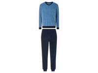 LIVERGY Badstof heren pyjama (S, Blauw)